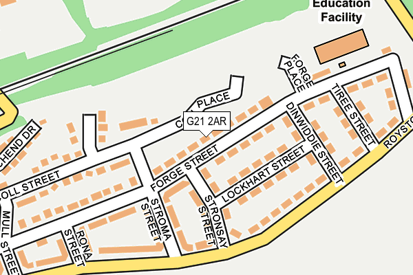 G21 2AR map - OS OpenMap – Local (Ordnance Survey)
