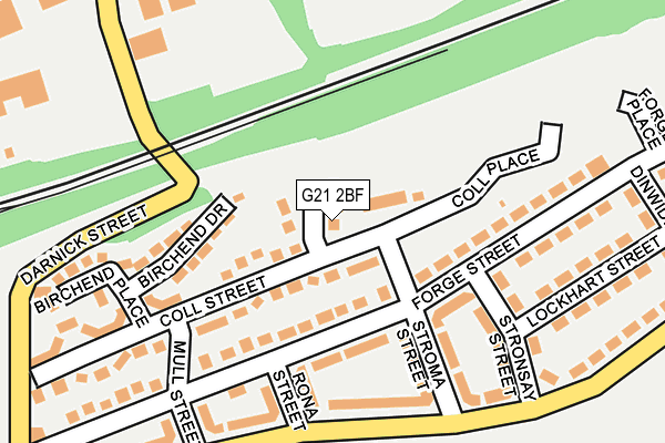 G21 2BF map - OS OpenMap – Local (Ordnance Survey)