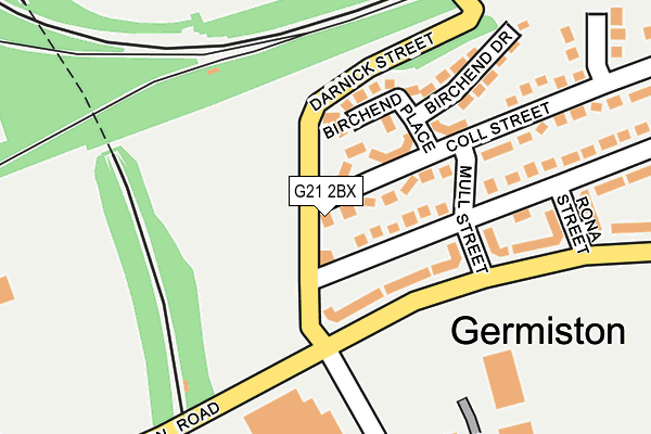 G21 2BX map - OS OpenMap – Local (Ordnance Survey)