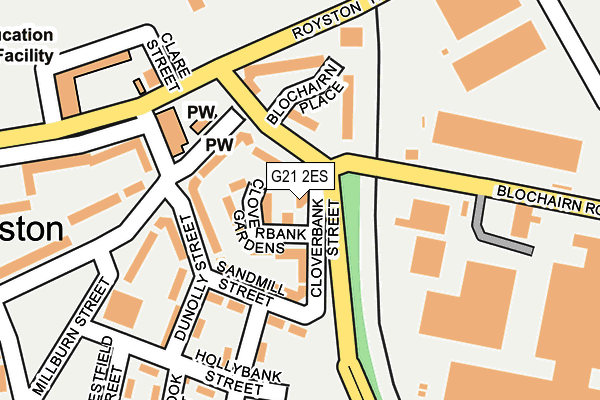G21 2ES map - OS OpenMap – Local (Ordnance Survey)