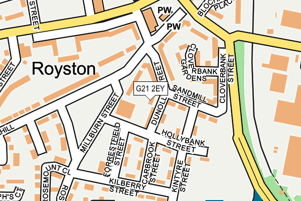 G21 2EY map - OS OpenMap – Local (Ordnance Survey)
