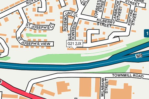 G21 2JX map - OS OpenMap – Local (Ordnance Survey)