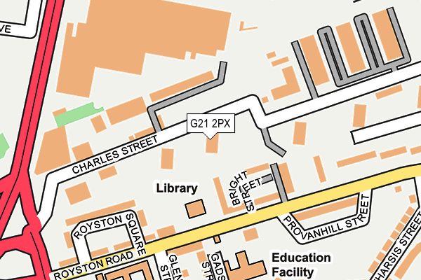 G21 2PX map - OS OpenMap – Local (Ordnance Survey)