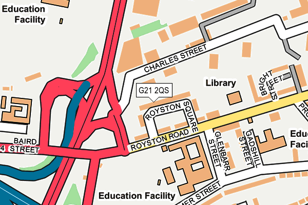 G21 2QS map - OS OpenMap – Local (Ordnance Survey)