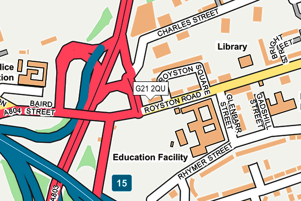 G21 2QU map - OS OpenMap – Local (Ordnance Survey)