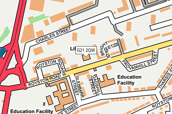 G21 2QW map - OS OpenMap – Local (Ordnance Survey)
