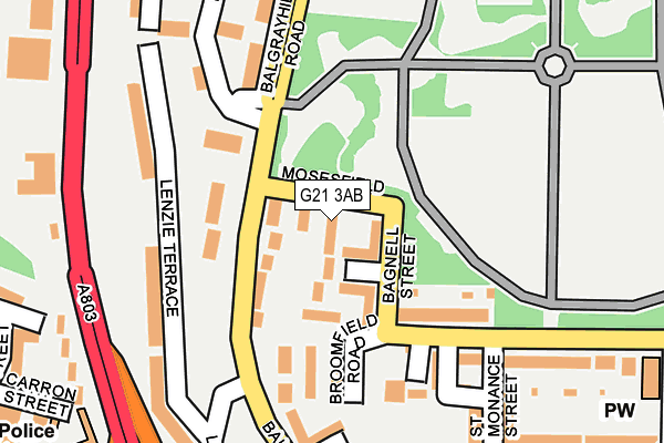 G21 3AB map - OS OpenMap – Local (Ordnance Survey)