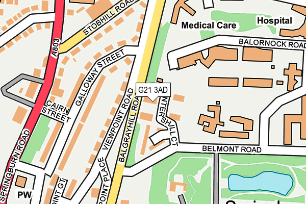 G21 3AD map - OS OpenMap – Local (Ordnance Survey)