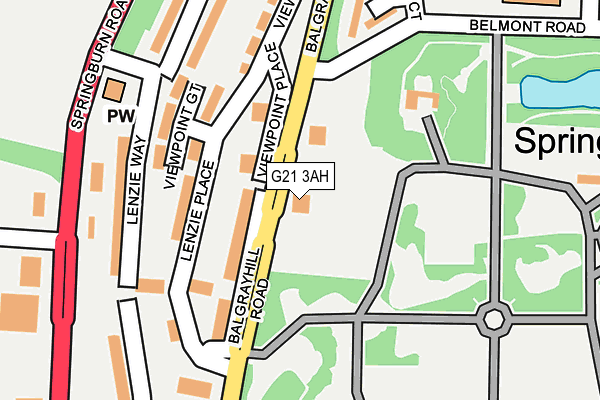 G21 3AH map - OS OpenMap – Local (Ordnance Survey)
