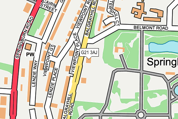 G21 3AJ map - OS OpenMap – Local (Ordnance Survey)