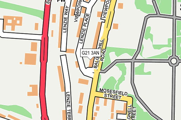 G21 3AN map - OS OpenMap – Local (Ordnance Survey)