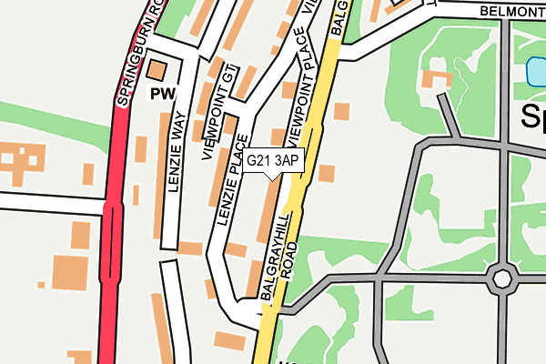 G21 3AP map - OS OpenMap – Local (Ordnance Survey)