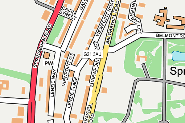 G21 3AU map - OS OpenMap – Local (Ordnance Survey)