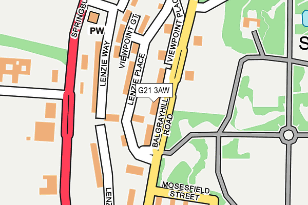 G21 3AW map - OS OpenMap – Local (Ordnance Survey)