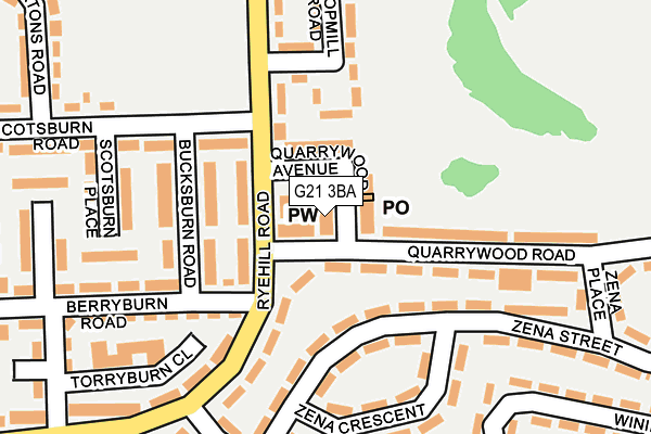 G21 3BA map - OS OpenMap – Local (Ordnance Survey)