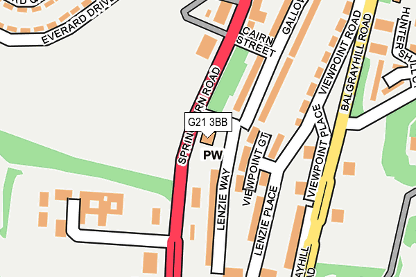 G21 3BB map - OS OpenMap – Local (Ordnance Survey)