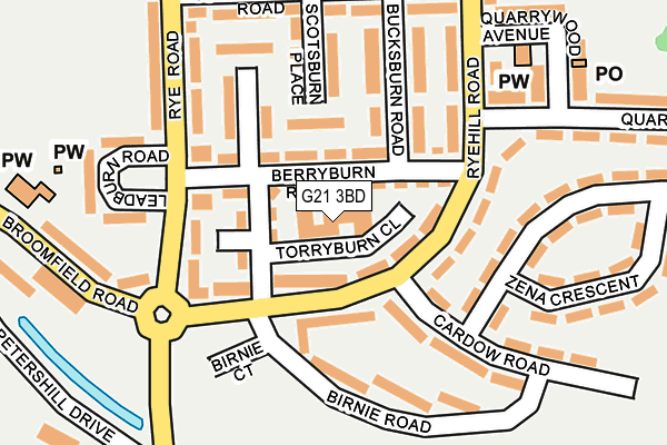 G21 3BD map - OS OpenMap – Local (Ordnance Survey)