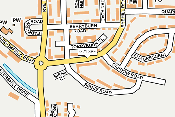 G21 3BF map - OS OpenMap – Local (Ordnance Survey)