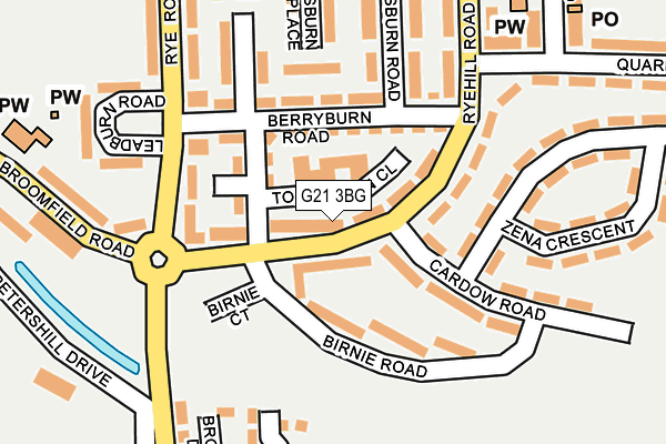 G21 3BG map - OS OpenMap – Local (Ordnance Survey)