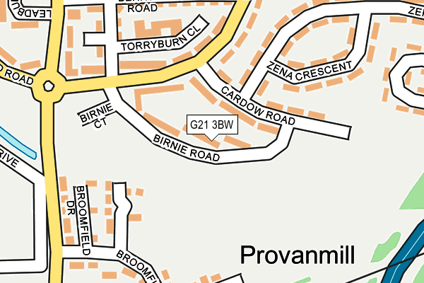 G21 3BW map - OS OpenMap – Local (Ordnance Survey)