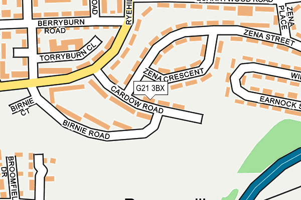 G21 3BX map - OS OpenMap – Local (Ordnance Survey)