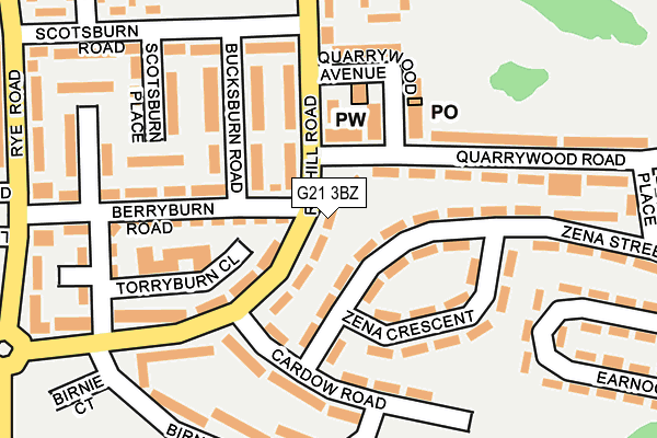 G21 3BZ map - OS OpenMap – Local (Ordnance Survey)