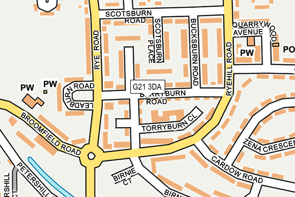 G21 3DA map - OS OpenMap – Local (Ordnance Survey)