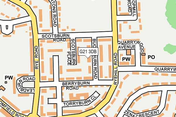 G21 3DB map - OS OpenMap – Local (Ordnance Survey)
