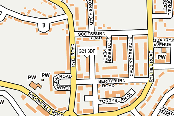 G21 3DF map - OS OpenMap – Local (Ordnance Survey)
