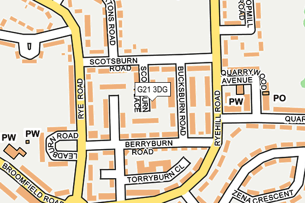 G21 3DG map - OS OpenMap – Local (Ordnance Survey)