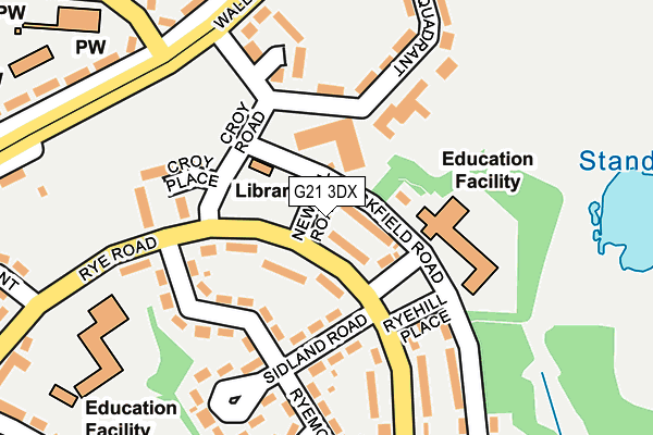 G21 3DX map - OS OpenMap – Local (Ordnance Survey)