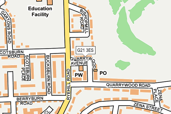 G21 3ES map - OS OpenMap – Local (Ordnance Survey)