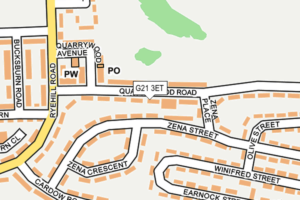 G21 3ET map - OS OpenMap – Local (Ordnance Survey)