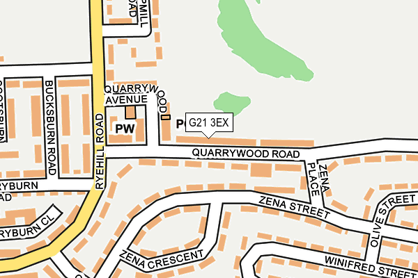 G21 3EX map - OS OpenMap – Local (Ordnance Survey)