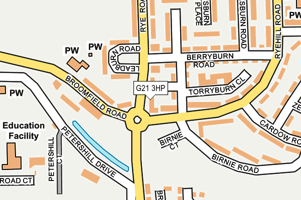 G21 3HP map - OS OpenMap – Local (Ordnance Survey)