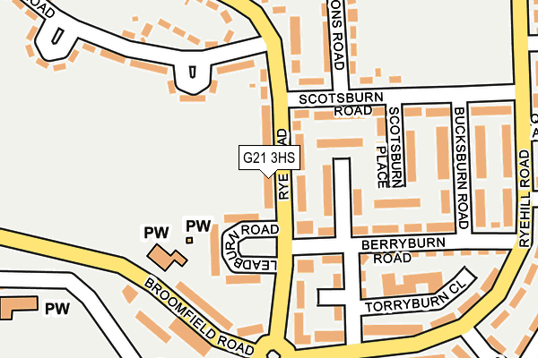 G21 3HS map - OS OpenMap – Local (Ordnance Survey)