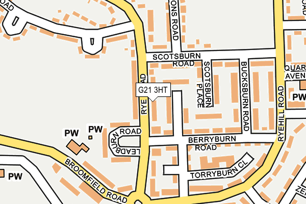 G21 3HT map - OS OpenMap – Local (Ordnance Survey)