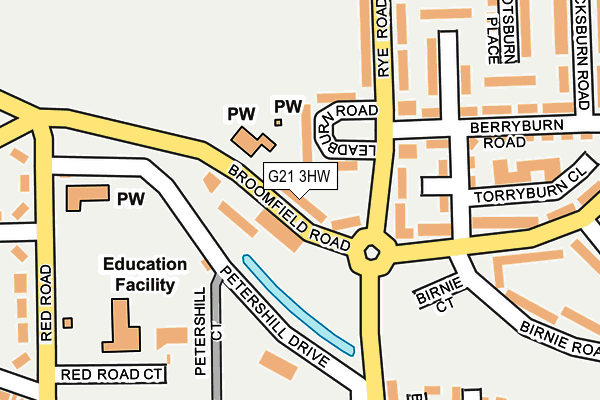 G21 3HW map - OS OpenMap – Local (Ordnance Survey)