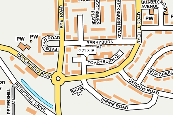G21 3JB map - OS OpenMap – Local (Ordnance Survey)