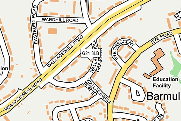 G21 3LB map - OS OpenMap – Local (Ordnance Survey)