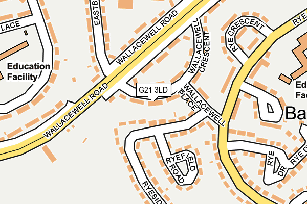 G21 3LD map - OS OpenMap – Local (Ordnance Survey)