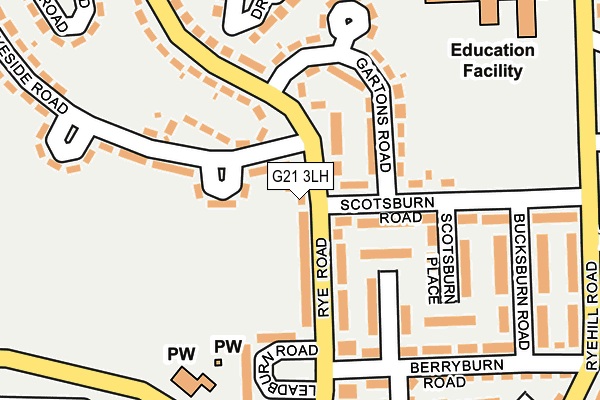 G21 3LH map - OS OpenMap – Local (Ordnance Survey)