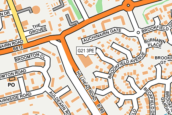G21 3PE map - OS OpenMap – Local (Ordnance Survey)