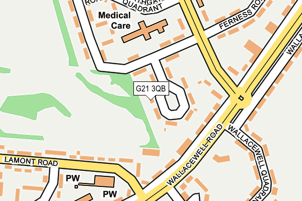 G21 3QB map - OS OpenMap – Local (Ordnance Survey)