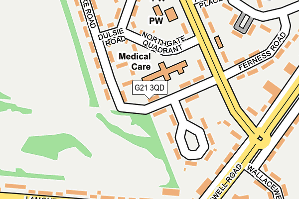 G21 3QD map - OS OpenMap – Local (Ordnance Survey)
