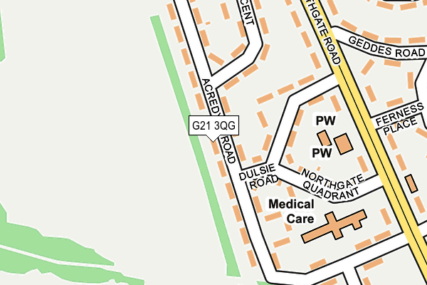 G21 3QG map - OS OpenMap – Local (Ordnance Survey)