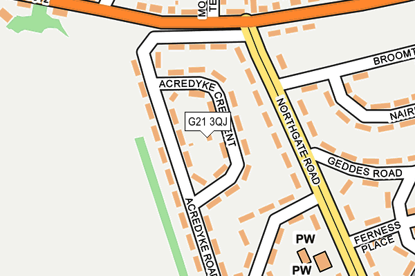 G21 3QJ map - OS OpenMap – Local (Ordnance Survey)