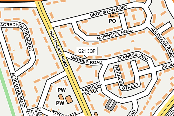 G21 3QP map - OS OpenMap – Local (Ordnance Survey)