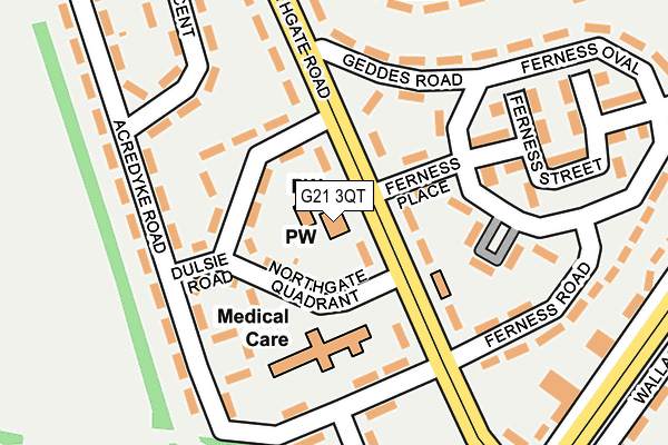 G21 3QT map - OS OpenMap – Local (Ordnance Survey)