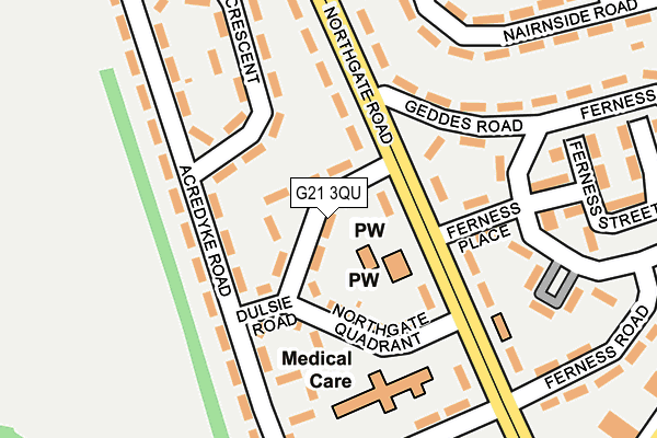 G21 3QU map - OS OpenMap – Local (Ordnance Survey)